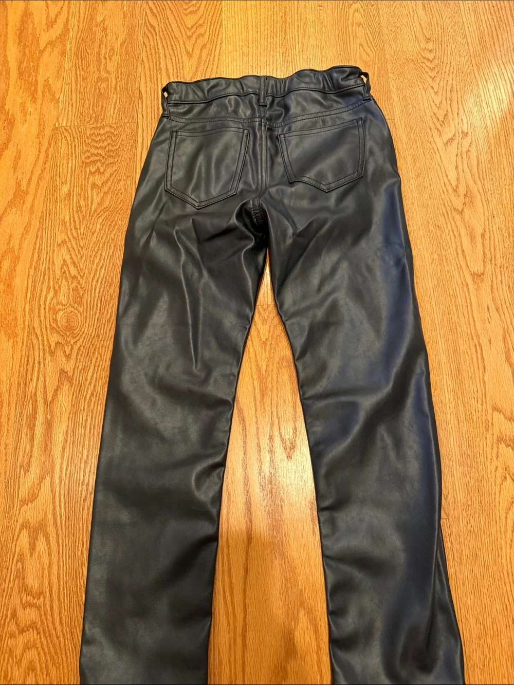 GAP Girls  Black Faux Leather Straight Pants with adjustable waist size 10